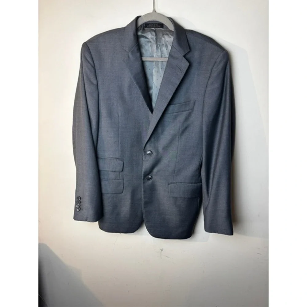 Mens‎ Jos A Bank Reserve 40R Wool Zignone Super 110s Italian Blazer Grey